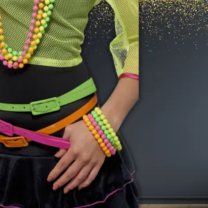 🎀 80s Neon Bead Bracelet Set – The Ultimate Retro Accessory! 🌈✨