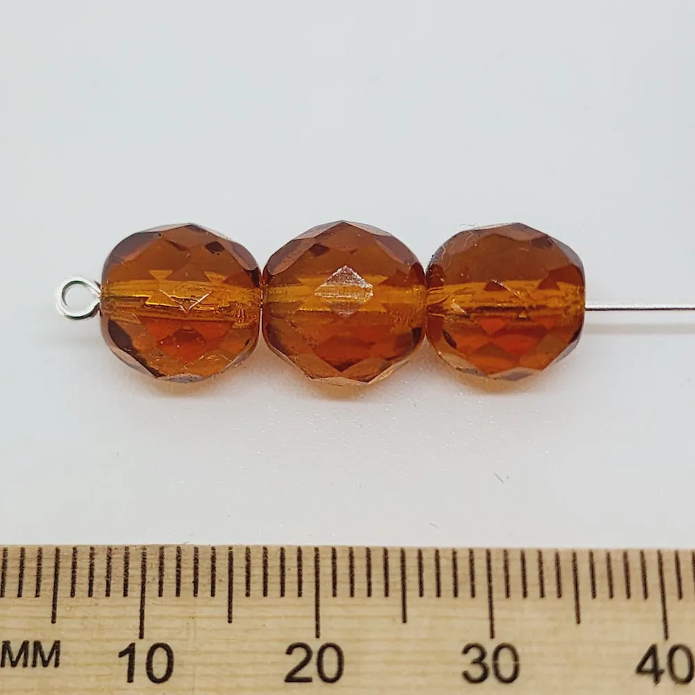 10mm Fire Polish Bead (1,000) - Topaz Transparent