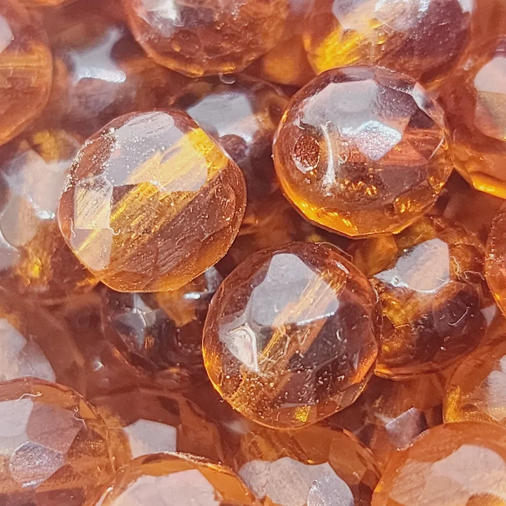 10mm Fire Polish Bead (1,000) - Topaz Transparent