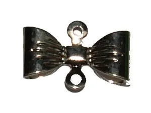 12mm Bow Connector Charm (25) - Dark Silver