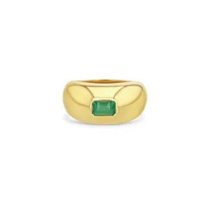 14k Emerald Cut Emerald Medium Aura Ring