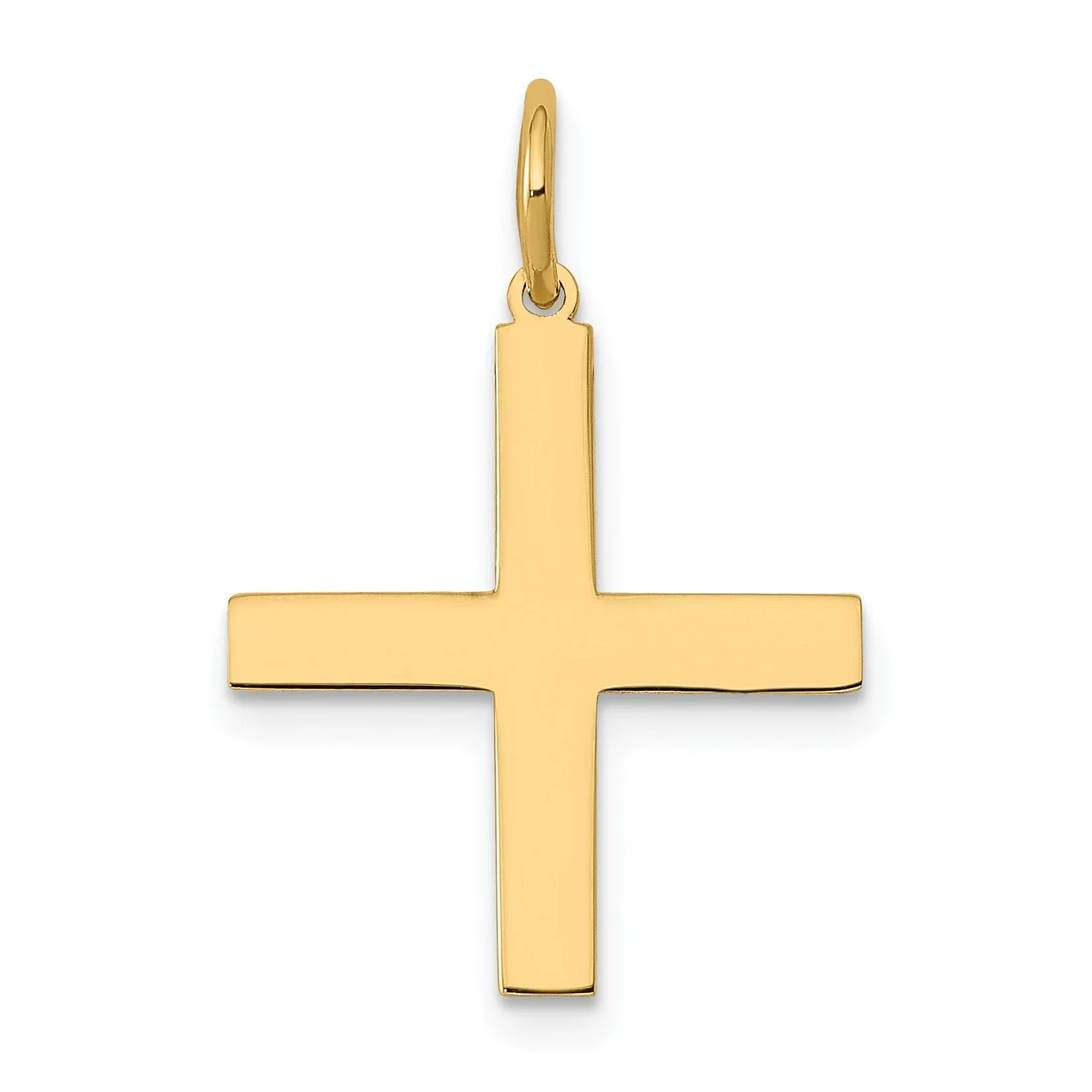 14k Yellow Gold Laser Designed Cross Pendant
