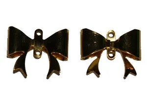 16mm Bow Connector Charm (10) - Gold