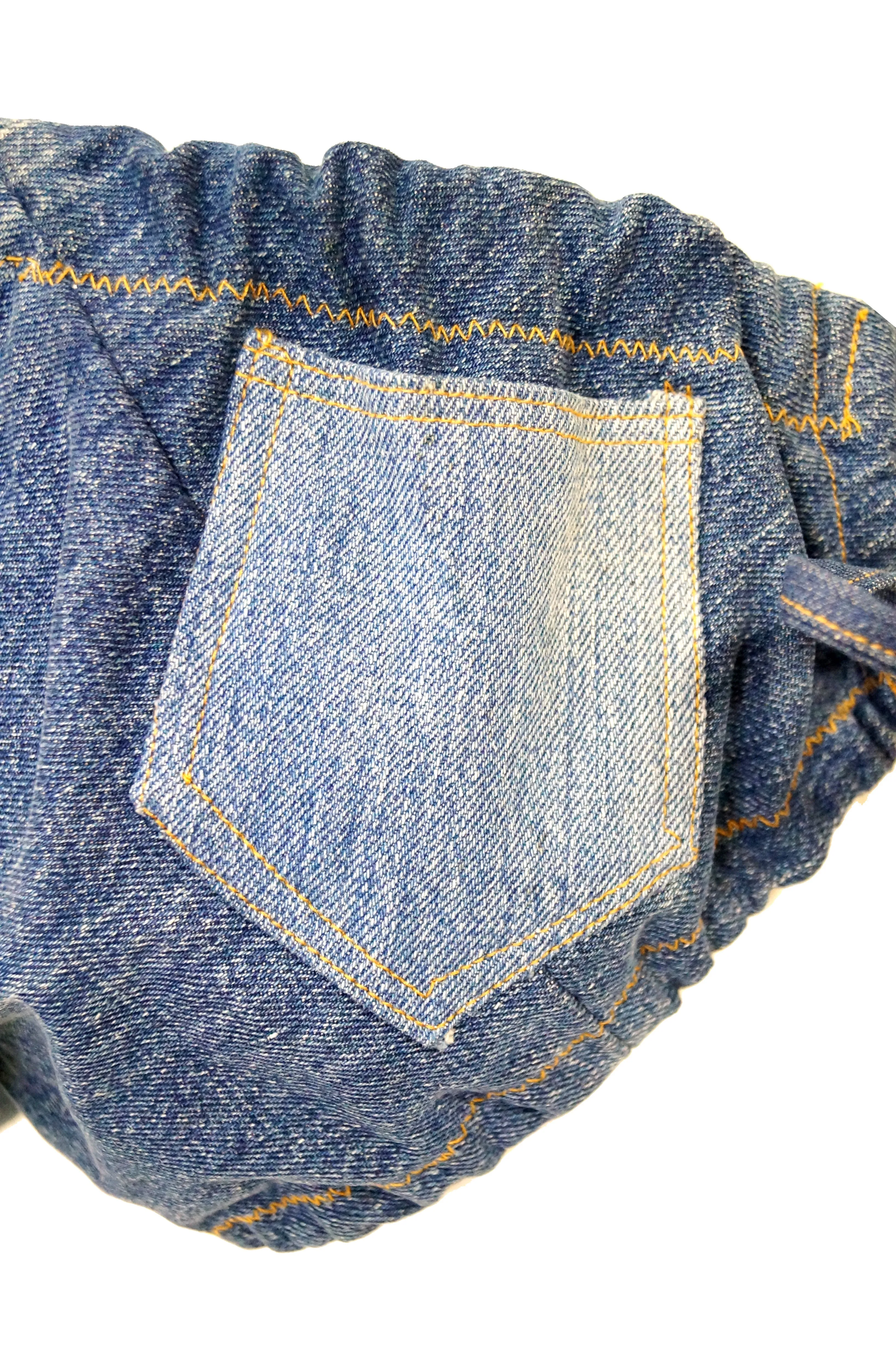 1970s Bohemian Denim String Bikini