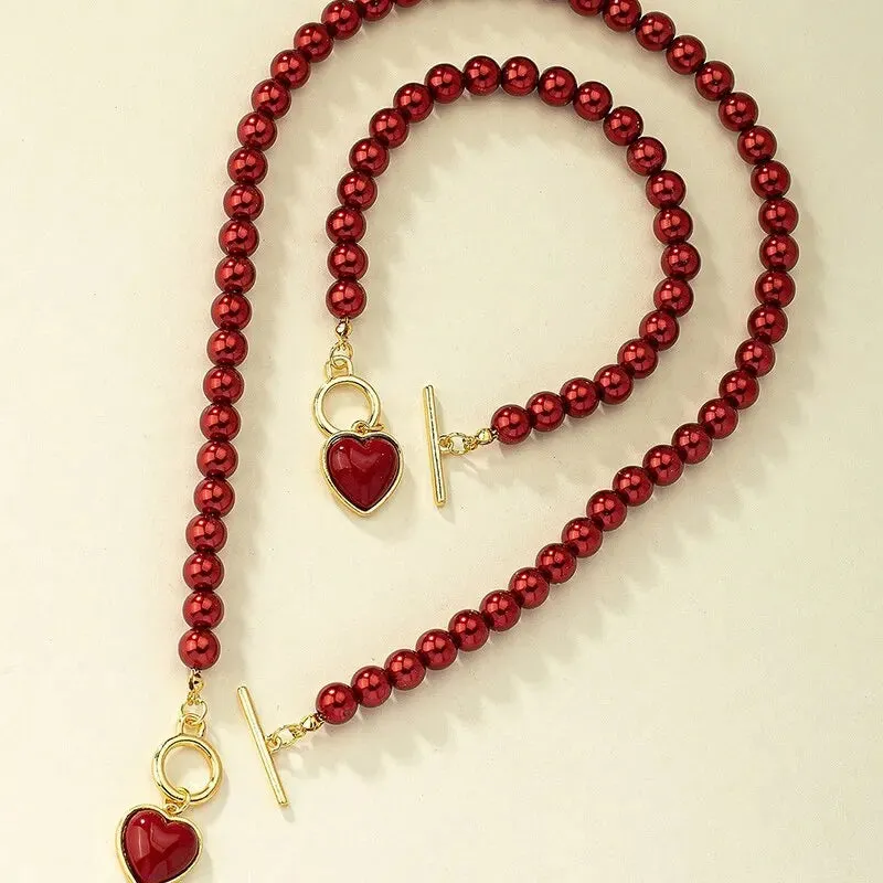 2 Pcs Immitation Pearl Necklace