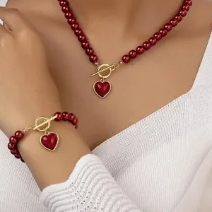 2 Pcs Immitation Pearl Necklace