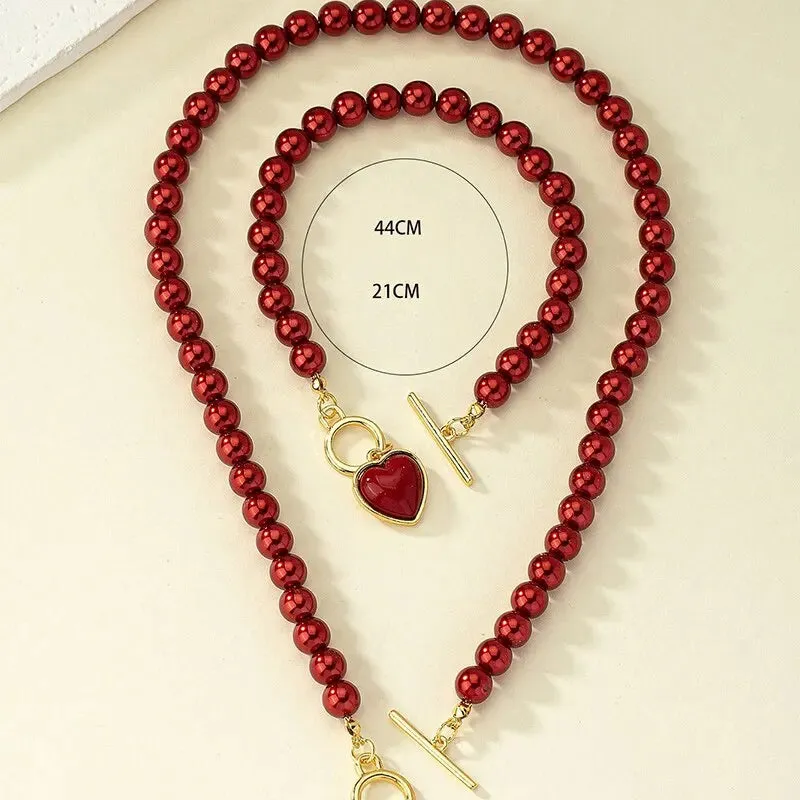 2 Pcs Immitation Pearl Necklace