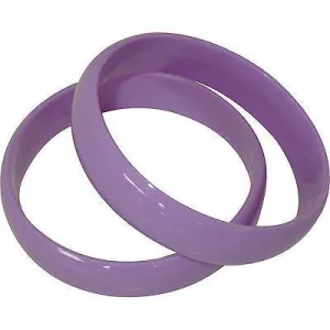 2 Purple Bracelets Bangles Girl 80s Eighties 1980s Fancy Dress Costume Jewellery