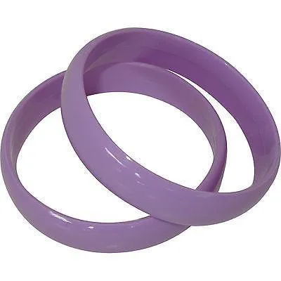 2 Purple Bracelets Bangles Girl 80s Eighties 1980s Fancy Dress Costume Jewellery