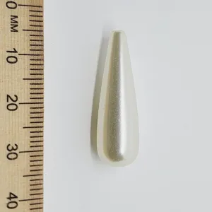 30x9mm Teardrop (25) - White - Acrylic Vintage Pearls