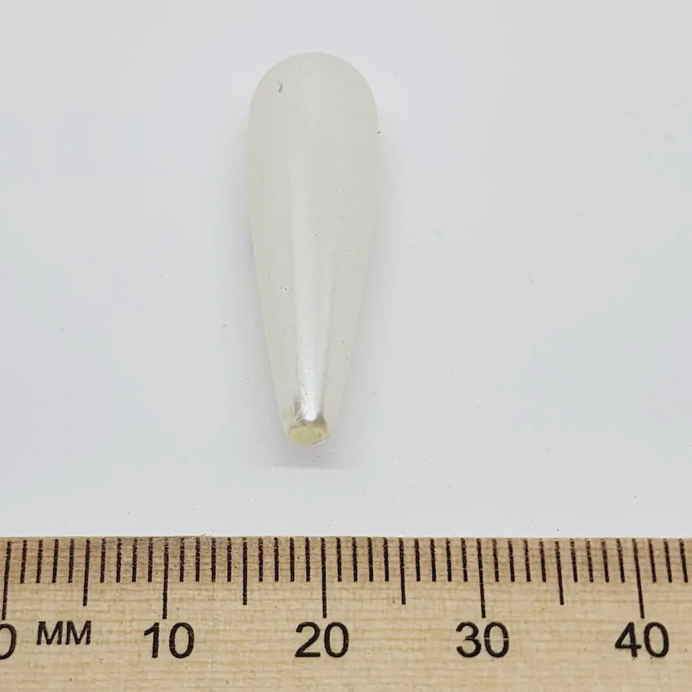 30x9mm Teardrop (25) - White - Acrylic Vintage Pearls