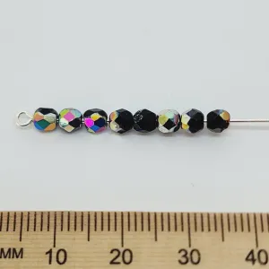 4mm Fire Polish Bead (500) - Jet Marquisite