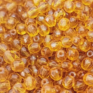 4mm Fire Polish Bead (500) - Topaz