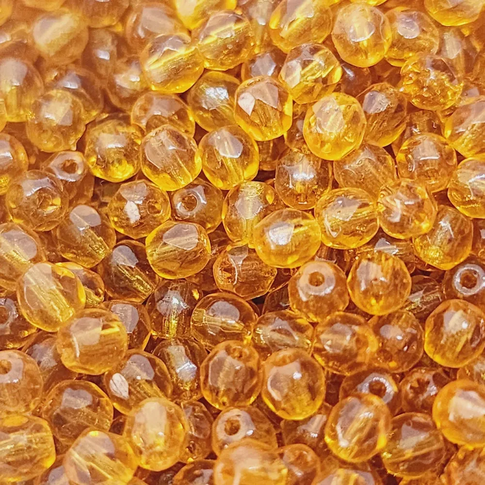 4mm Fire Polish Bead (500) - Topaz