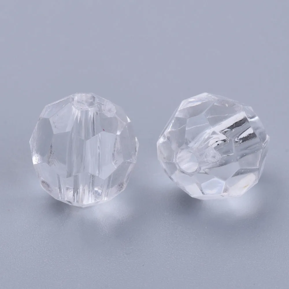 6mm Faceted Beads (100) - Clear
