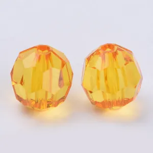 6mm Faceted Beads (100) - Orange