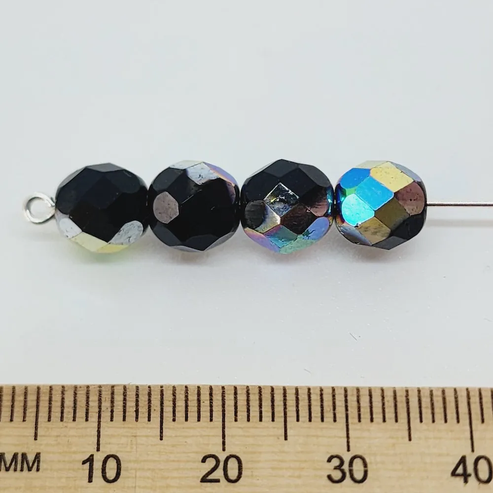 6mm Fire Polish Bead (500) - Jet Marquisite
