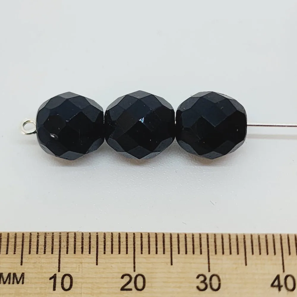 8mm Fire Polish Bead (1,000) - Jet Opaque