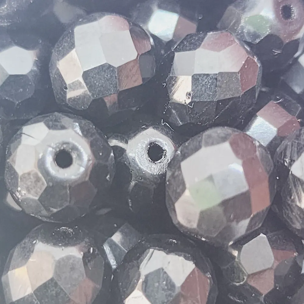 8mm Fire Polish Bead (1,000) - Jet Opaque