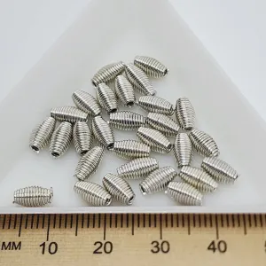 8x4mm Spring Bead (50) - Silver
