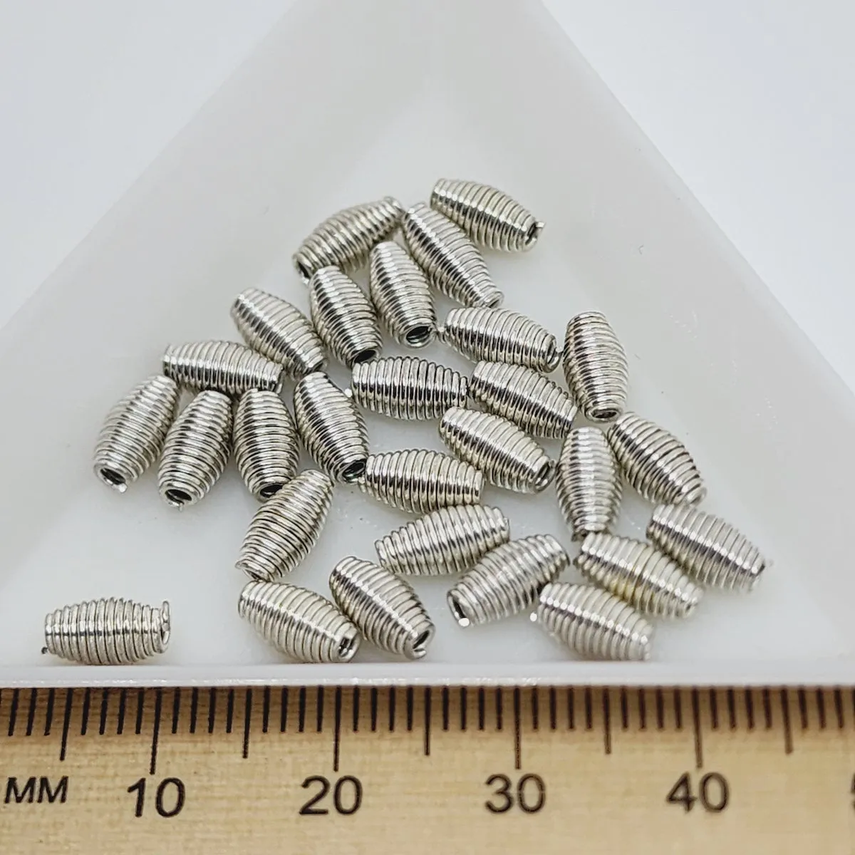 8x4mm Spring Bead (50) - Silver
