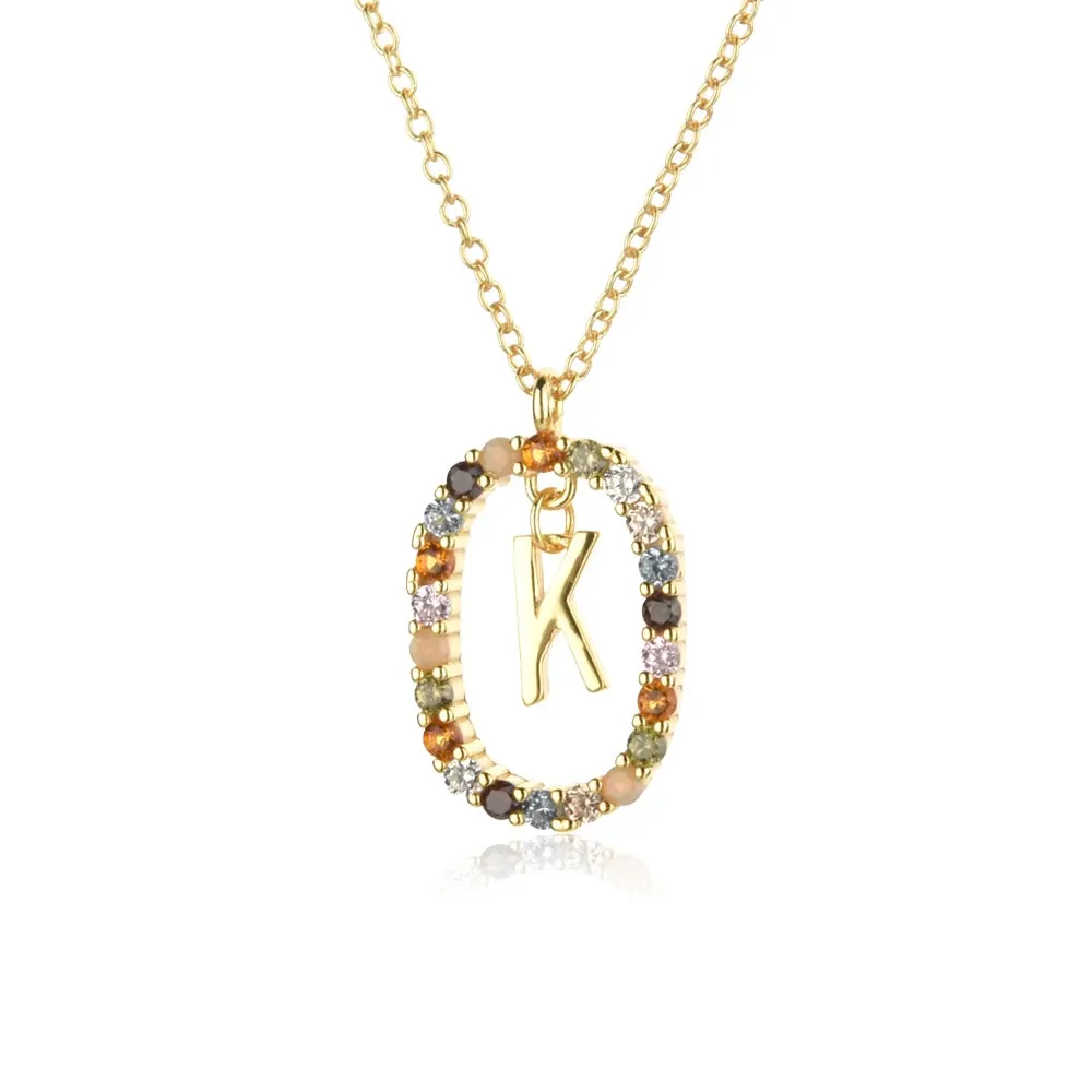 A - Z  Gold Initial with Long Chain Necklace