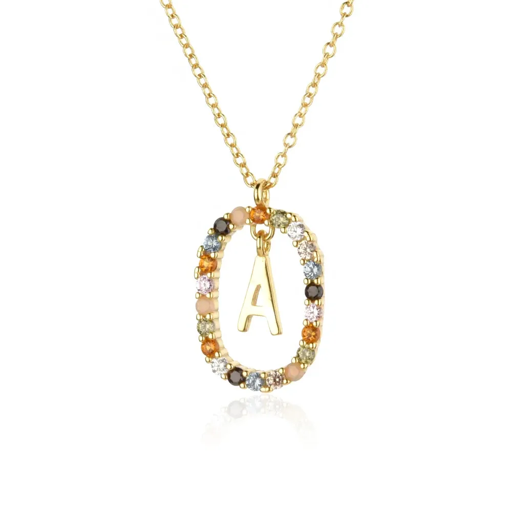 A - Z  Gold Initial with Long Chain Necklace