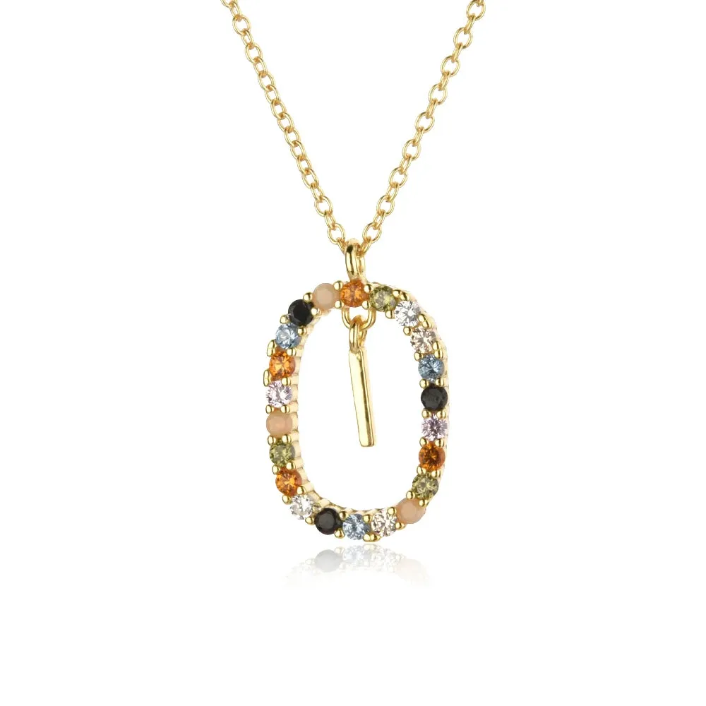 A - Z  Gold Initial with Long Chain Necklace