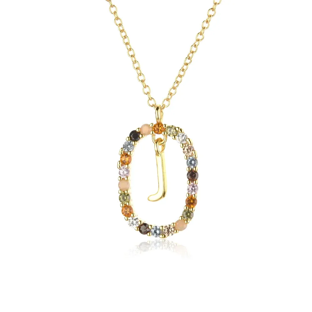 A - Z  Gold Initial with Long Chain Necklace