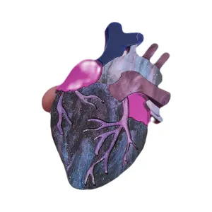 Anatomical Heart Brooch- Cosmic Purple by Cherryloco Jewellery