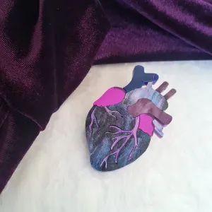 Anatomical Heart Necklace - Cosmic Purple by Cherryloco Jewellery