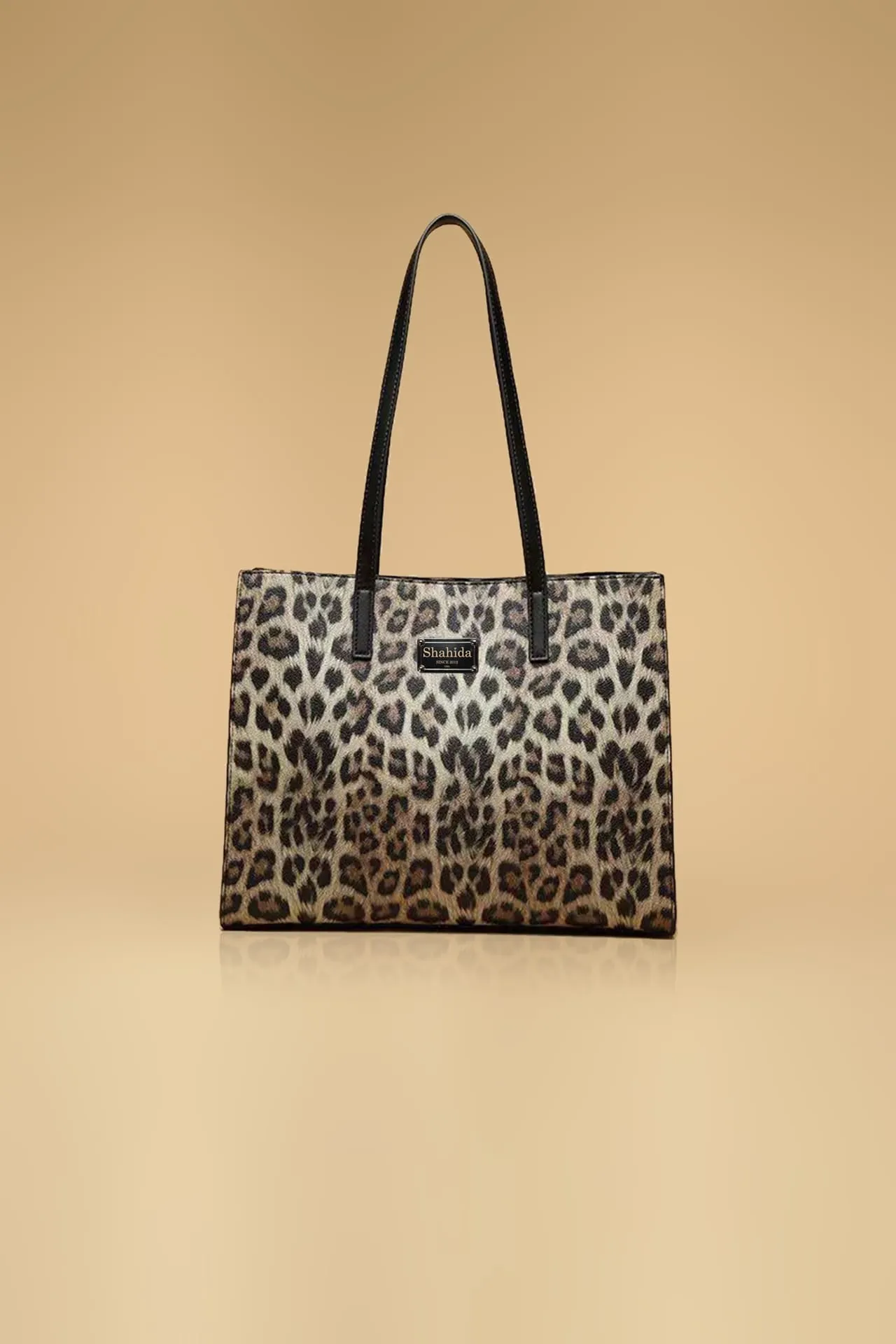 Animal Print Shoulder Bag With Keychain Charm