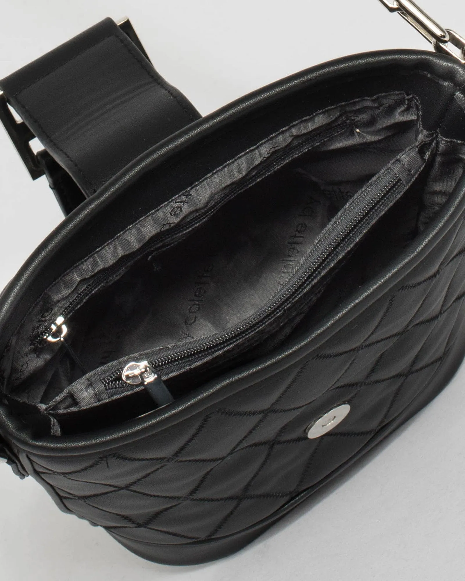 Black Demi Quilt Crossbody Bag
