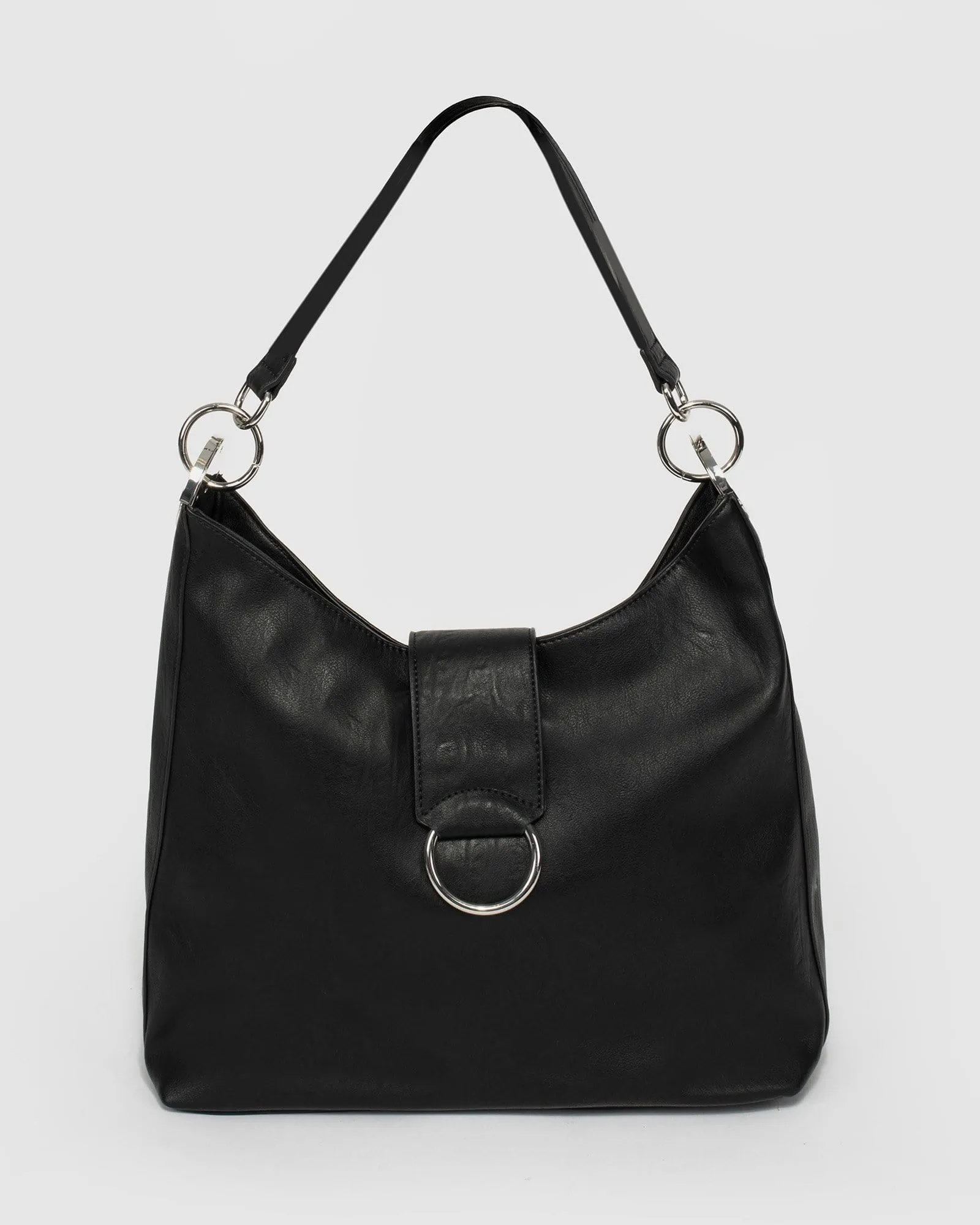 Black Elly Round Tote Bag