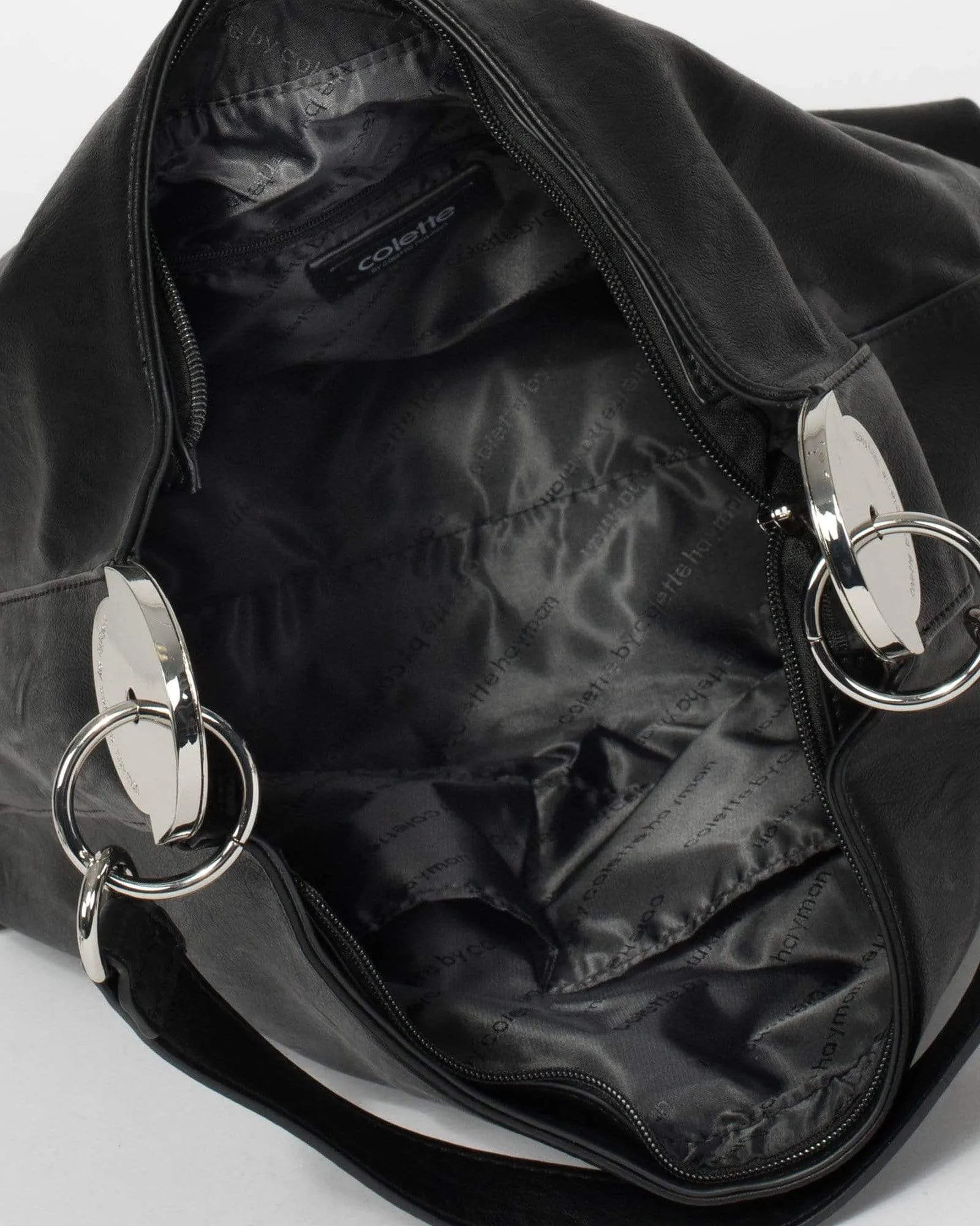 Black Elly Round Tote Bag