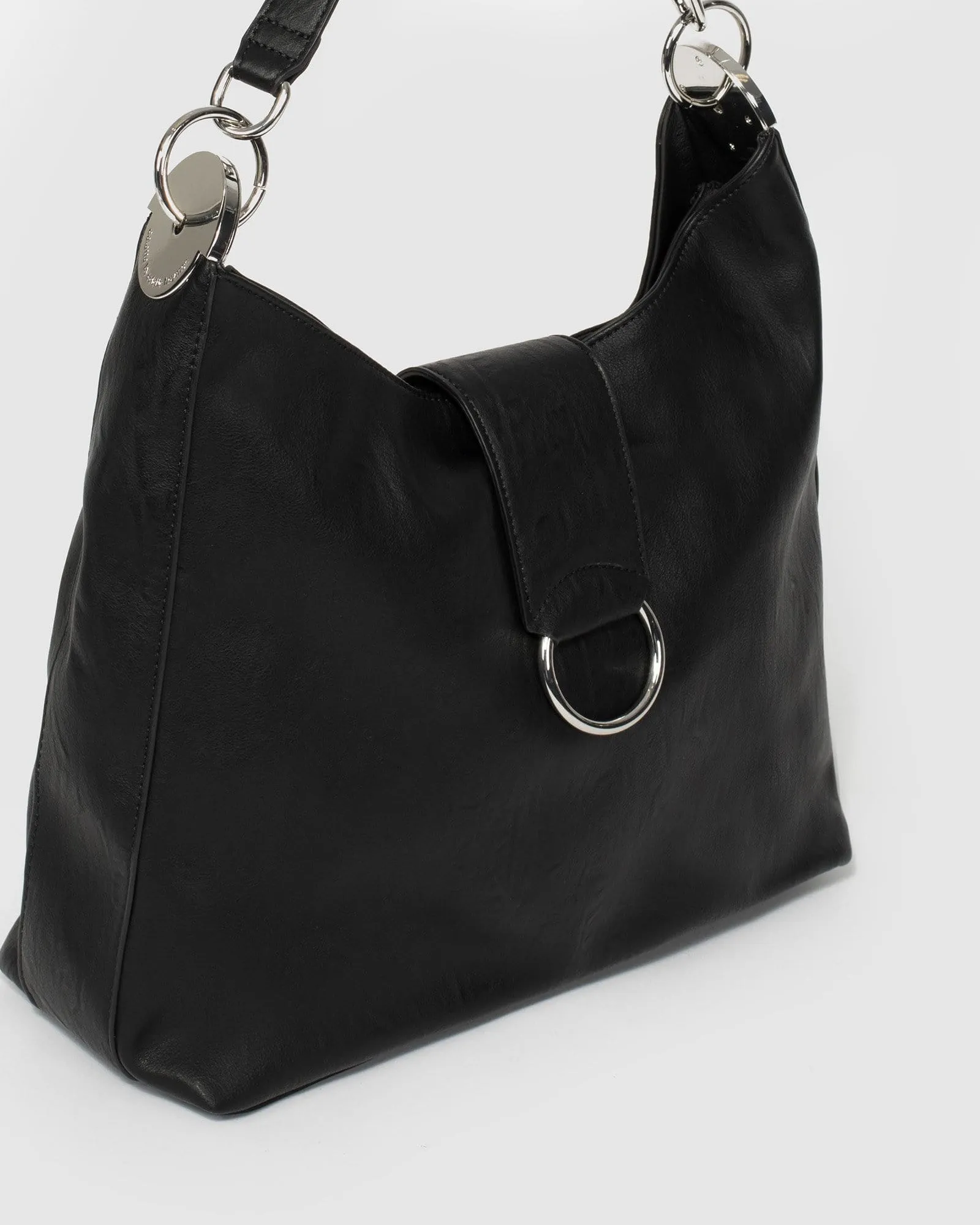 Black Elly Round Tote Bag