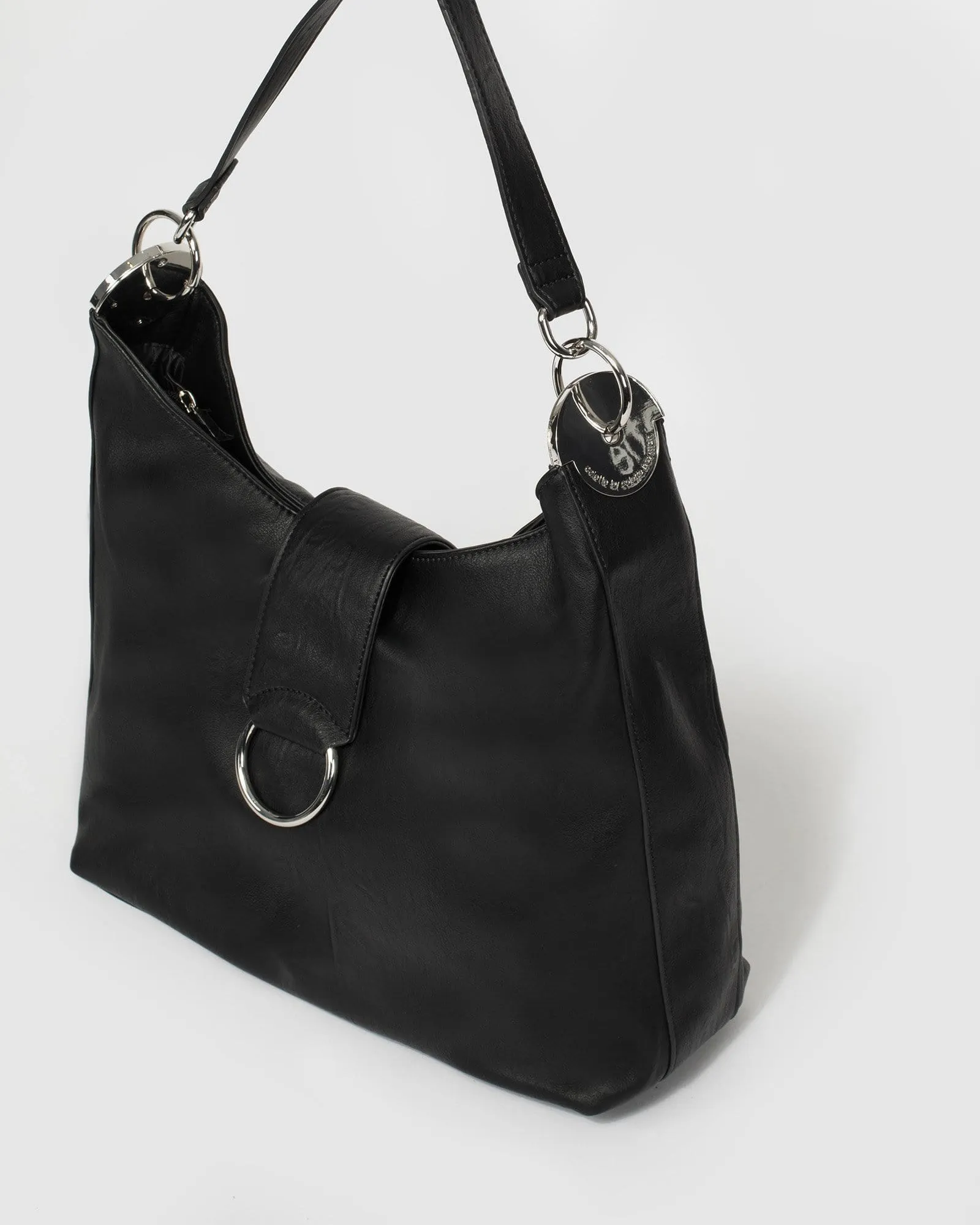 Black Elly Round Tote Bag