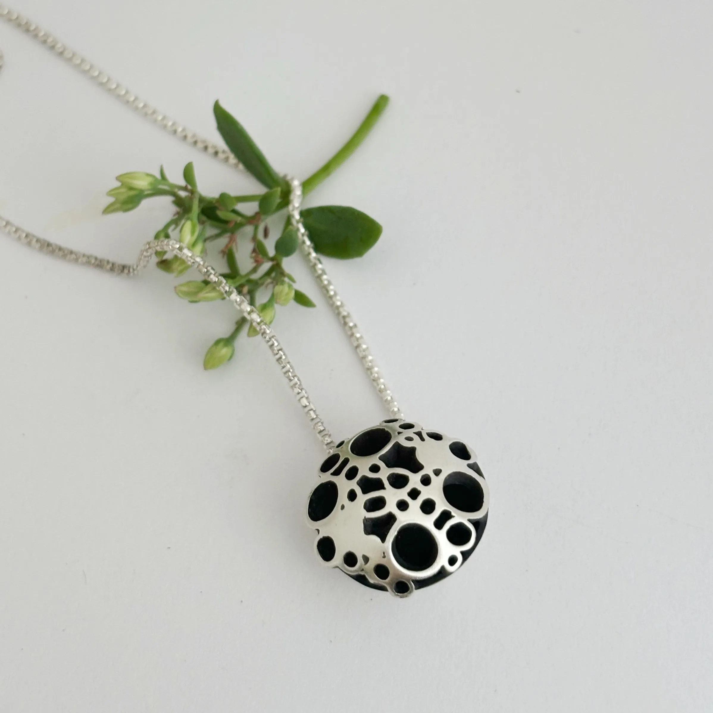 Black Ice Ball Necklace
