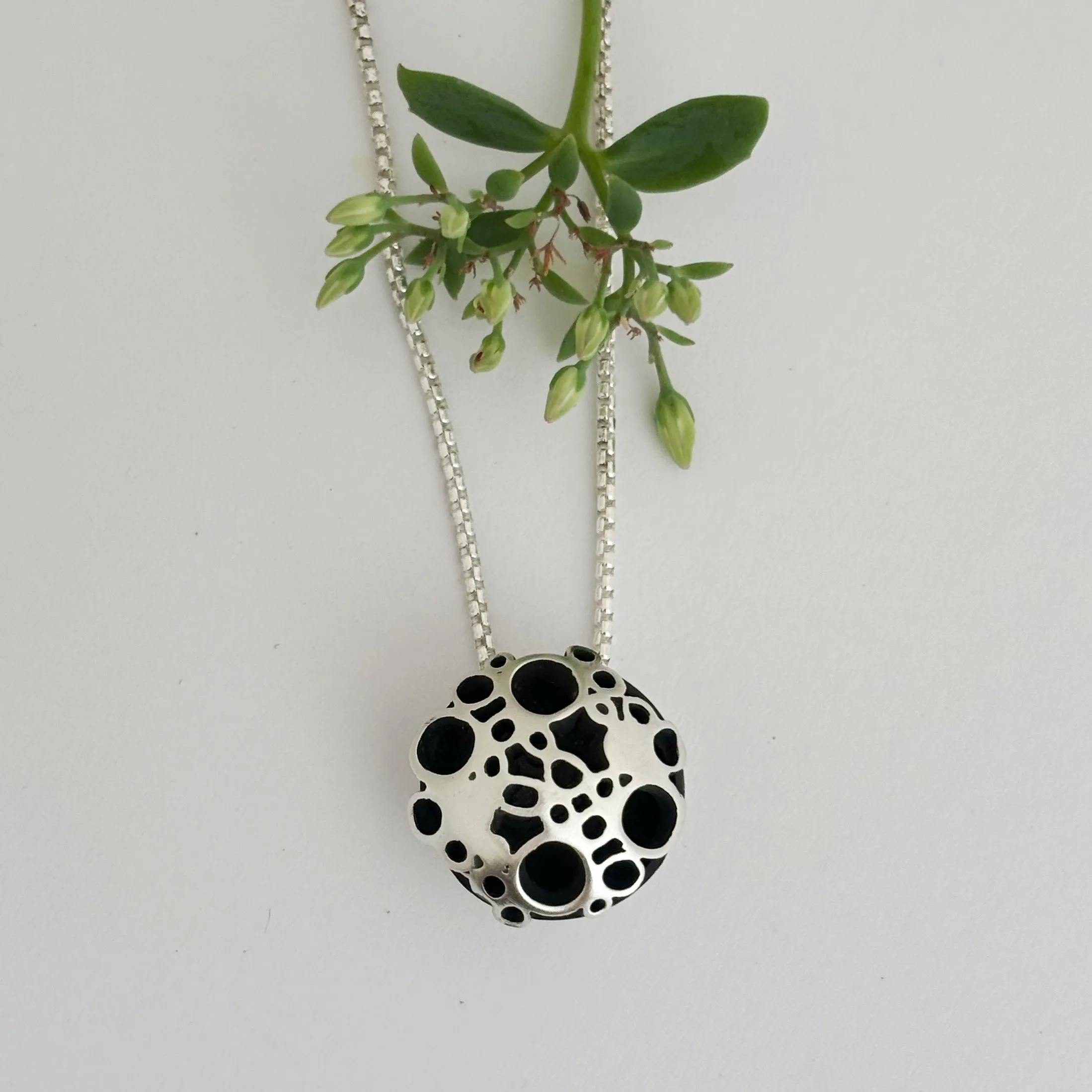 Black Ice Ball Necklace