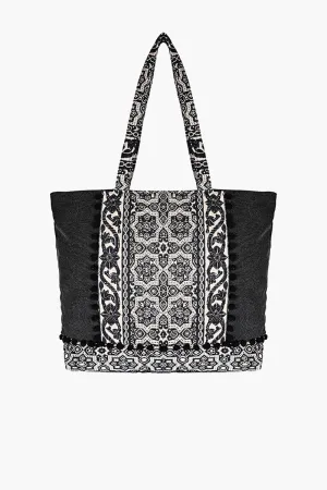 Black Iris Jacquard Oversized Tote