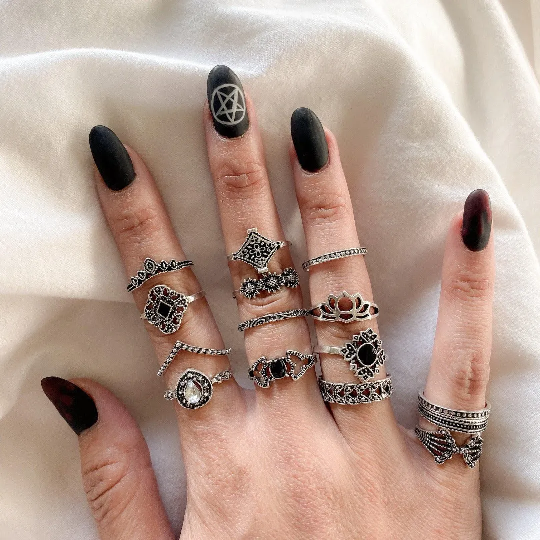 Black Ring Sets - 3 Designs - LAST CHANCE