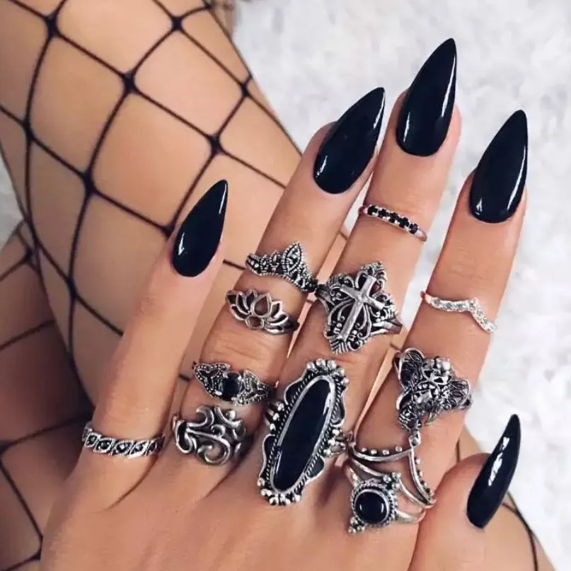 Black Ring Sets - 3 Designs - LAST CHANCE