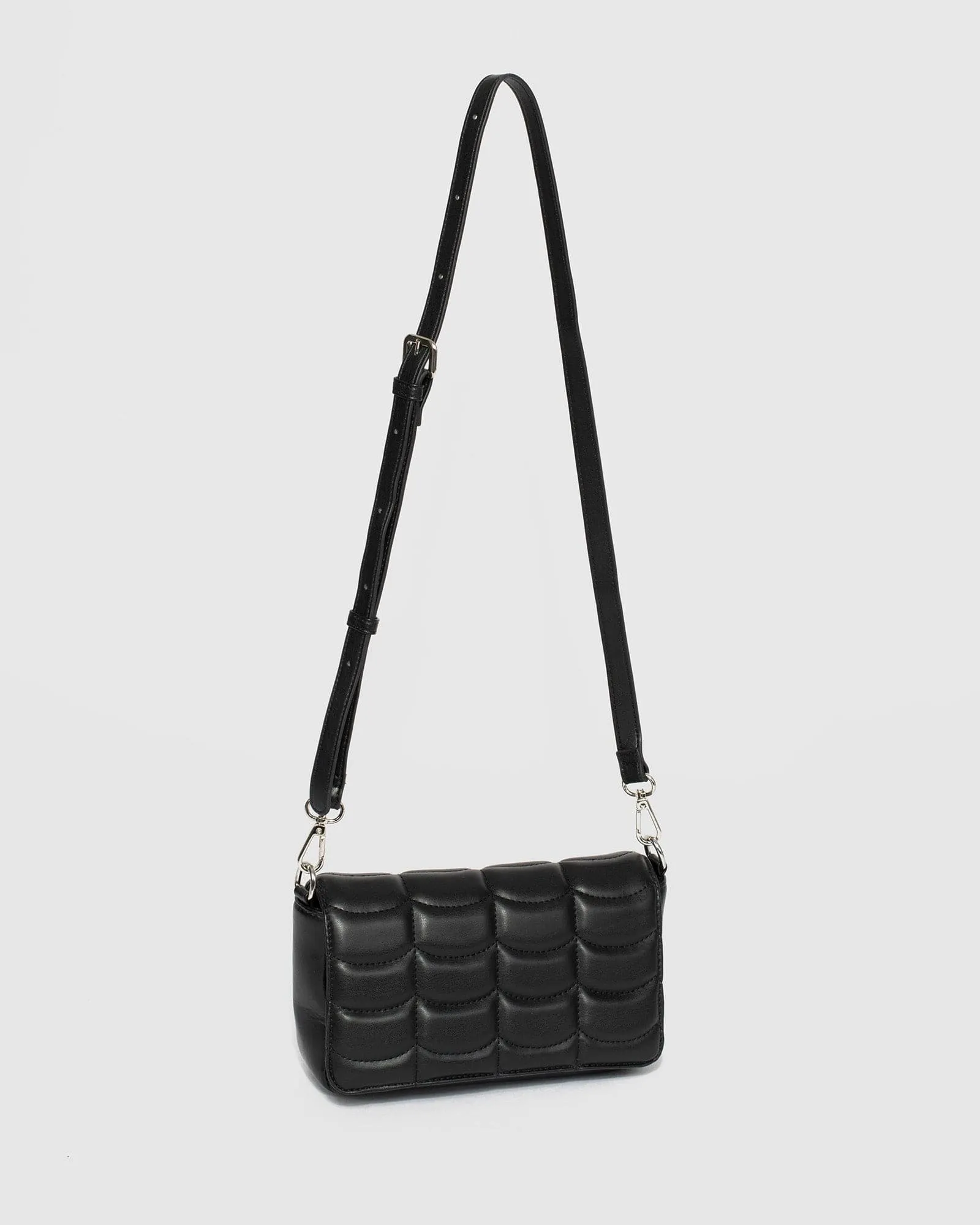 Black Vivica Quilt Crossbody Bag