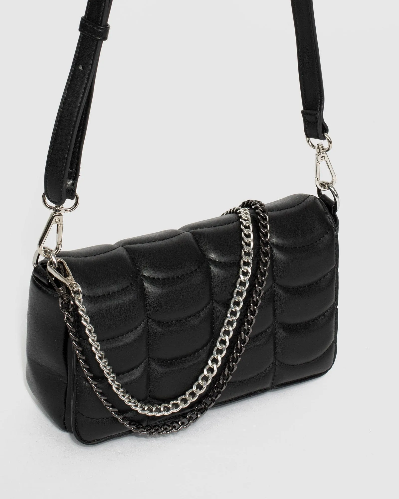 Black Vivica Quilt Crossbody Bag