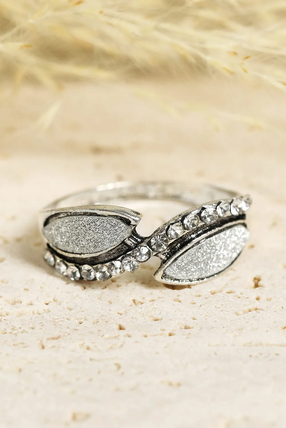 Bohemian Turquoise Rhinestone Ring Collection - Set of 8 Vintage Silver Rings