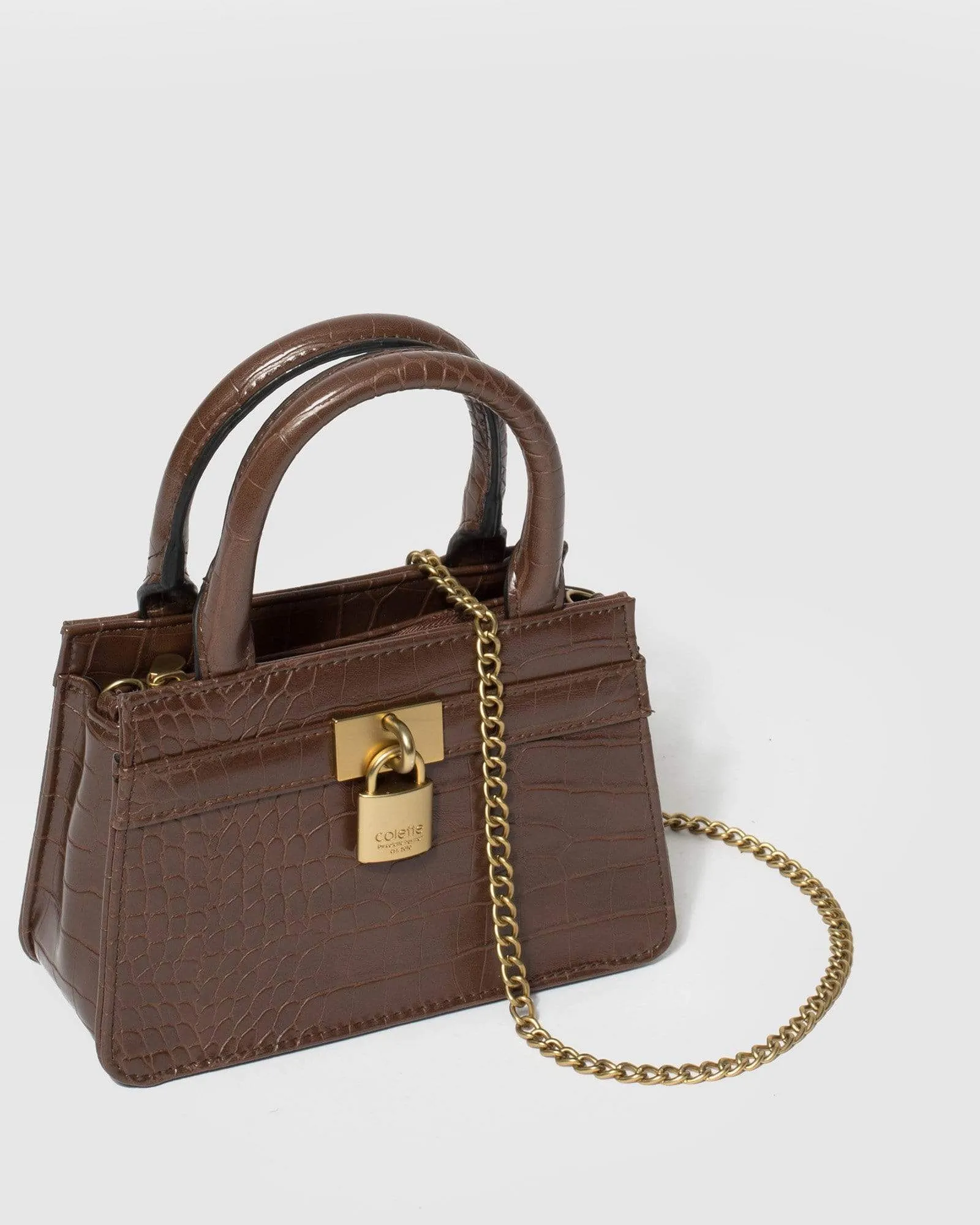 Brown Danica Lock Mini Bag