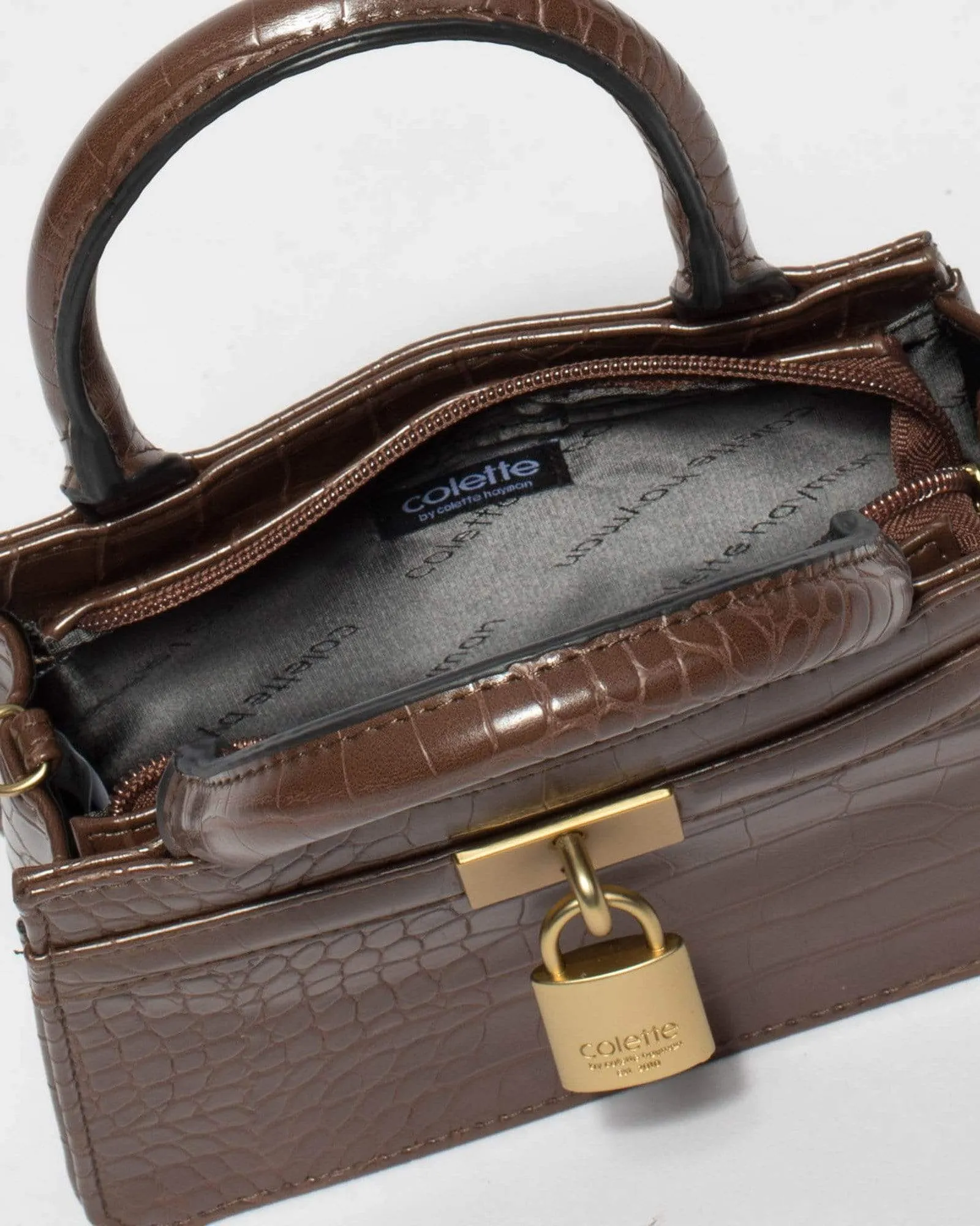 Brown Danica Lock Mini Bag