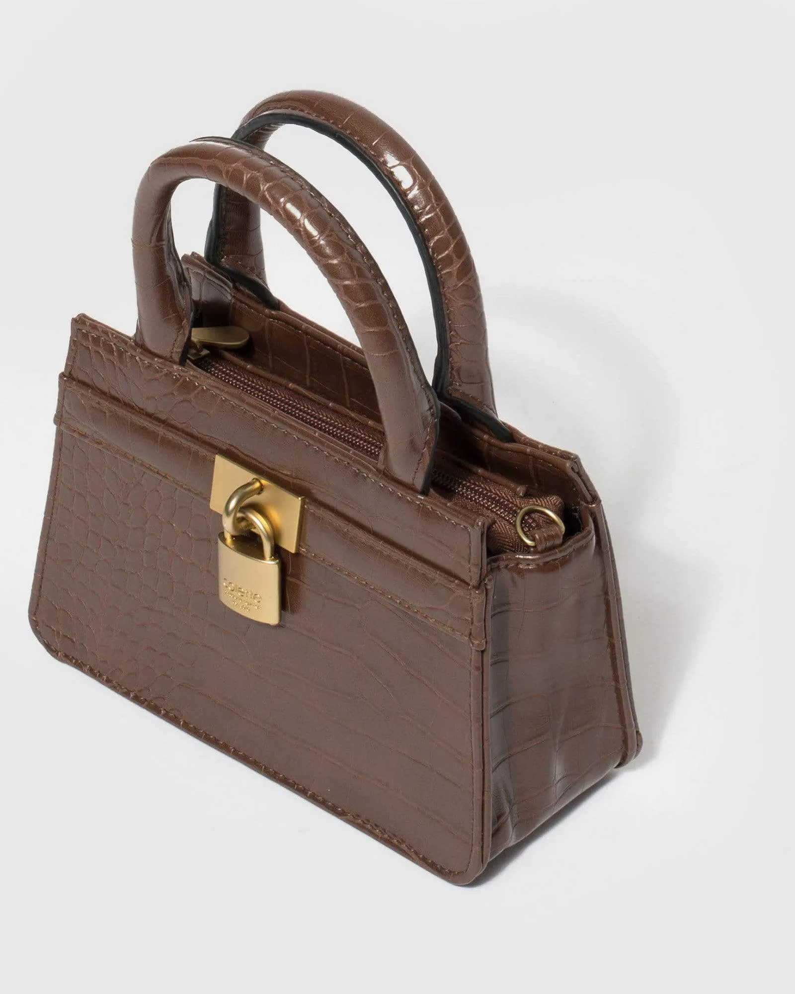 Brown Danica Lock Mini Bag