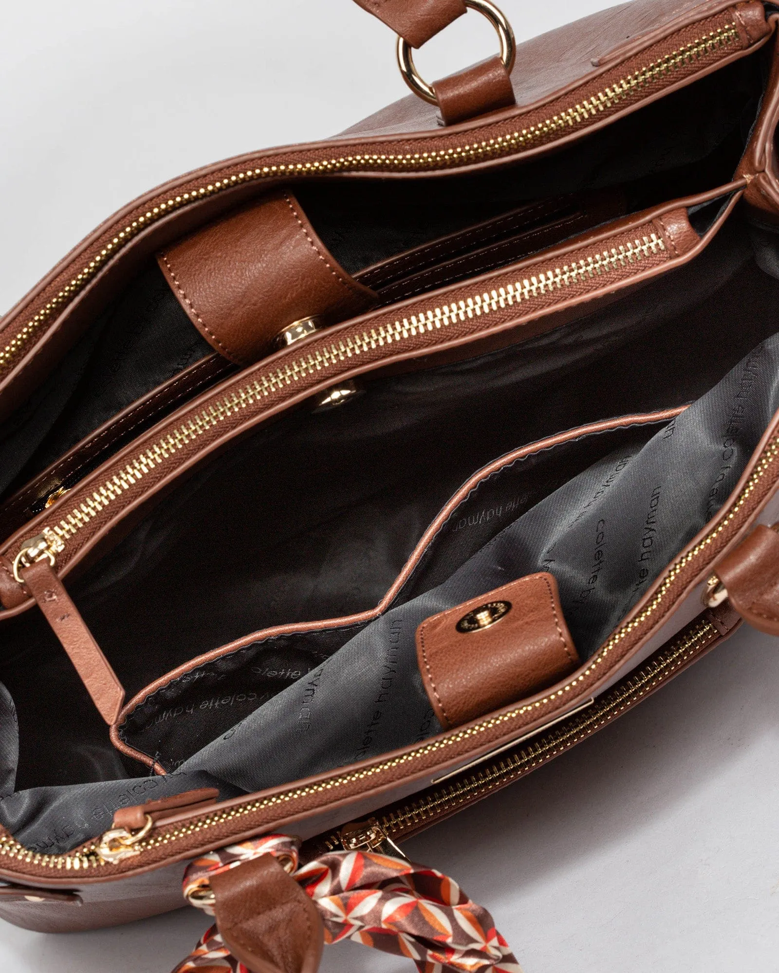 Brown Violet Large Tote Bag
