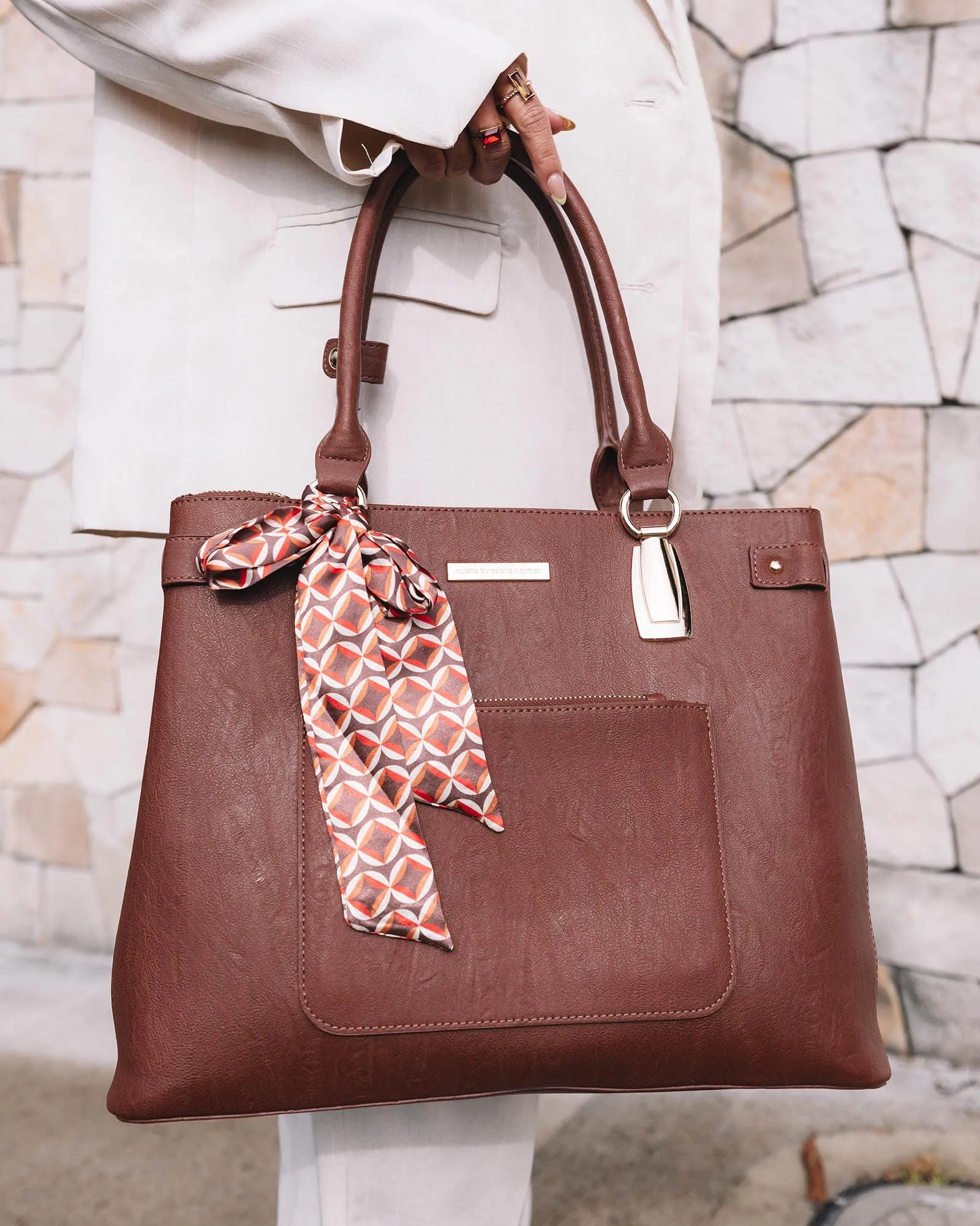 Brown Violet Large Tote Bag